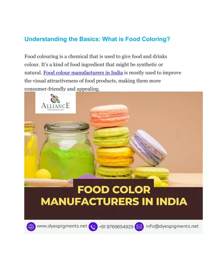 understanding the basics what is food coloring