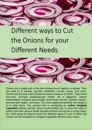 Different Ways to Cut Onions