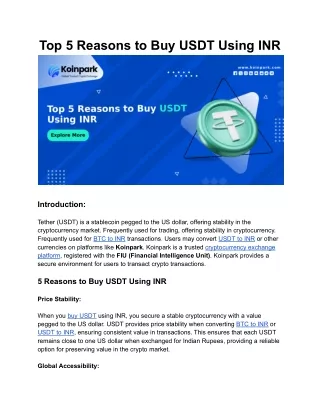 top 5 reasons to buy usdt using inr