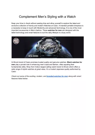 complement men s styling with a watch
