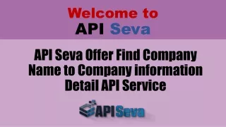 API Seva Offer Find Company Name to Company information Detail API Service