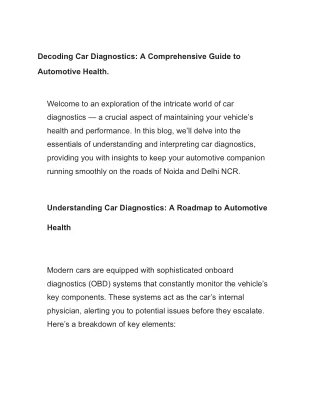 Decoding Car Diagnostics_ A Comprehensive Guide to Automotive Health.