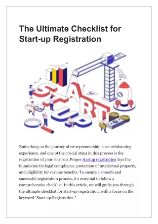 the ultimate checklist for start up registration