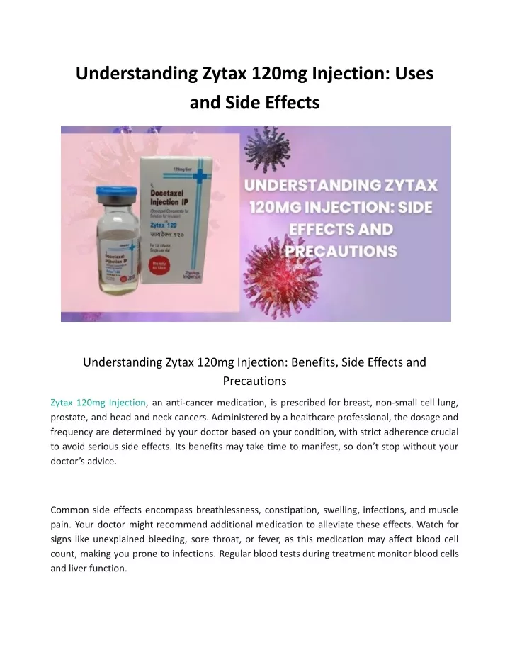 understanding zytax 120mg injection uses and side