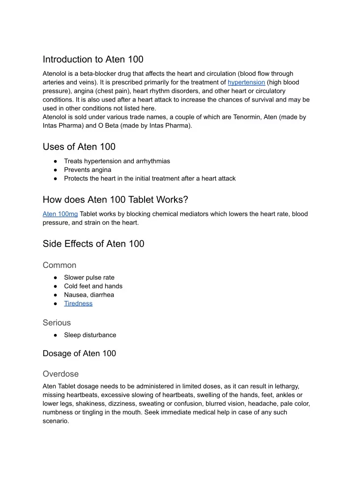introduction to aten 100