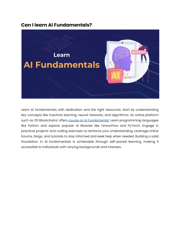 can i learn ai fundamentals