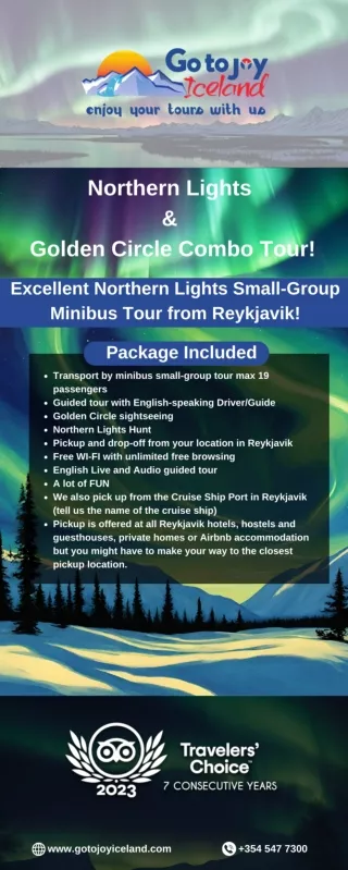 Infographic:- Excellent Northern Lights Small-Group Minibus Tour from Reykjavik