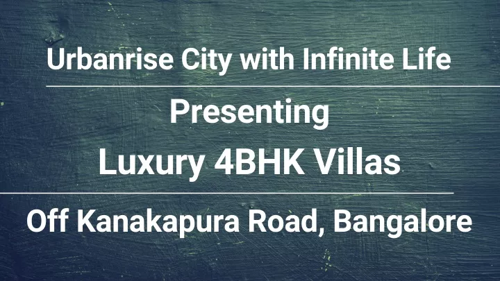 urbanrise city with infinite life presenting