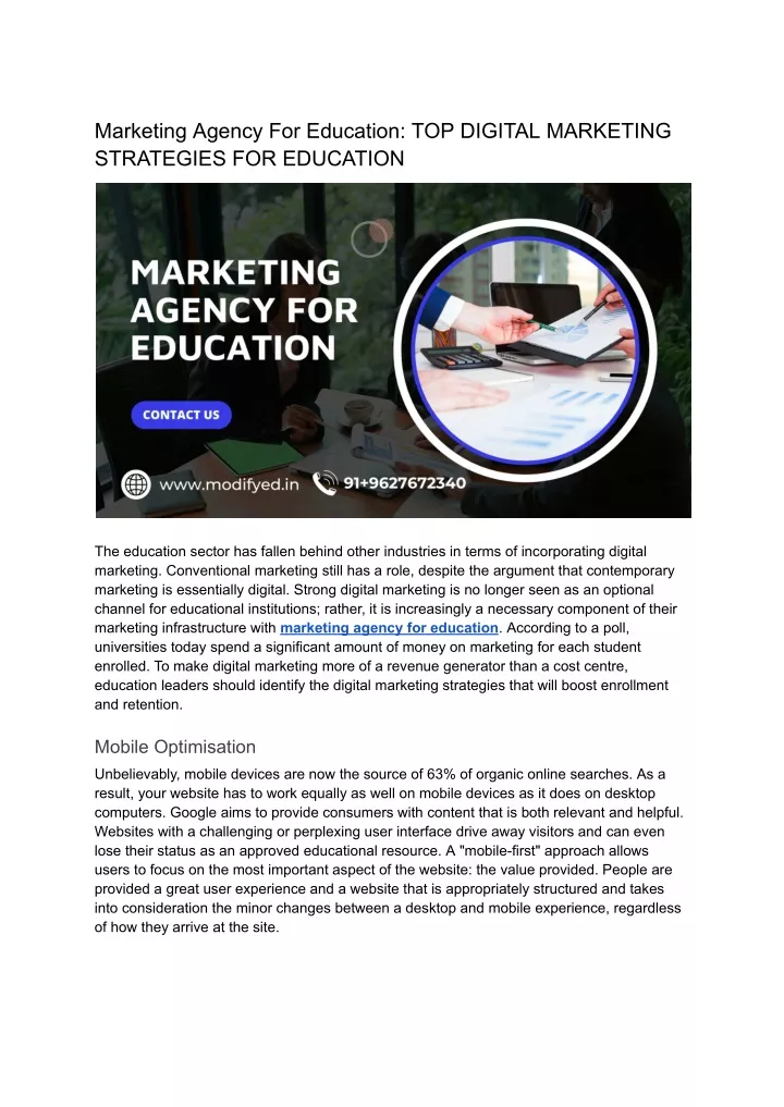 marketing agency for education top digital