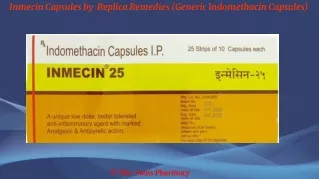 Inmecin Capsules by  Replica Remedies (Generic Indomethacin Capsules)