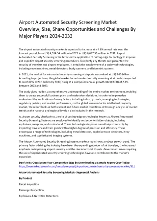 airport automated security screening market