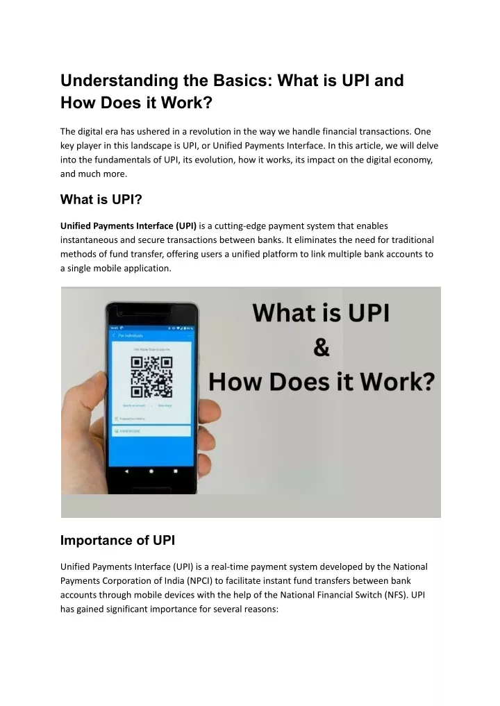 understanding the basics what is upi and how does