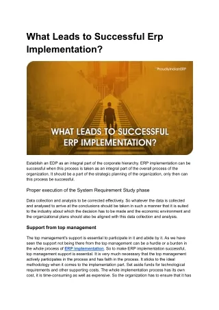 what leads to successful erp implementation