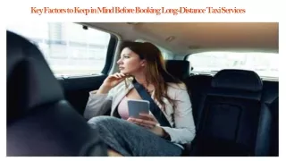 Key Factors to Keep in Mind Before Booking Long-Distance Taxi Services