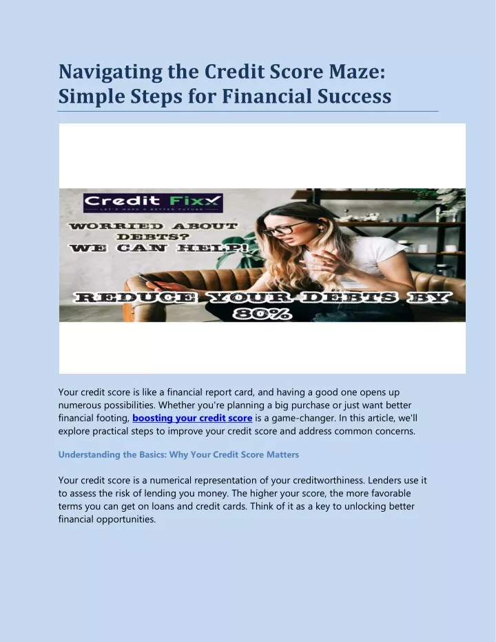navigating the credit score maze simple steps