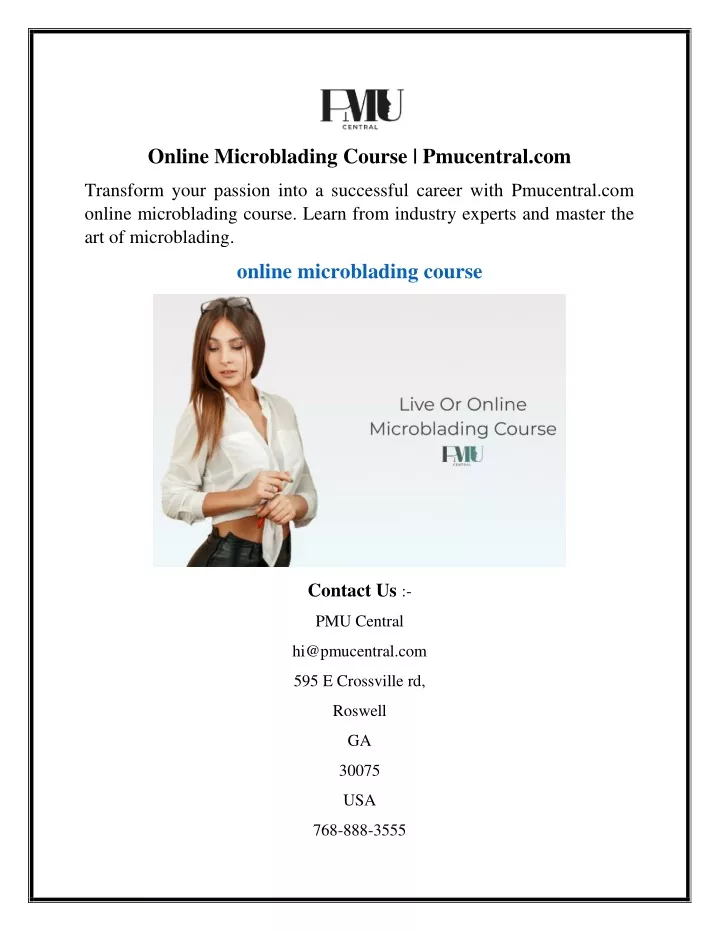 online microblading course pmucentral com