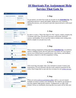 10 Shortcuts For Assignment Help Service That Gets Yo