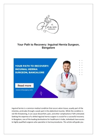 Inguinal Hernia Surgeon, Bangalore