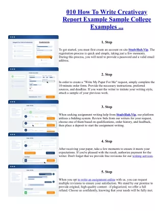010 How To Write Creativeay Report Example Sample College Examples ...