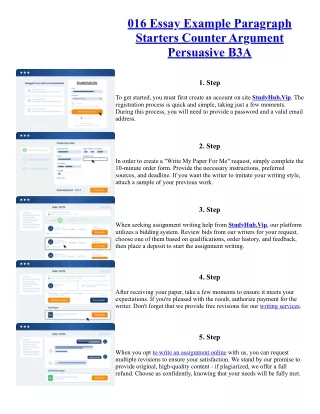 016 Essay Example Paragraph Starters Counter Argument Persuasive B3A