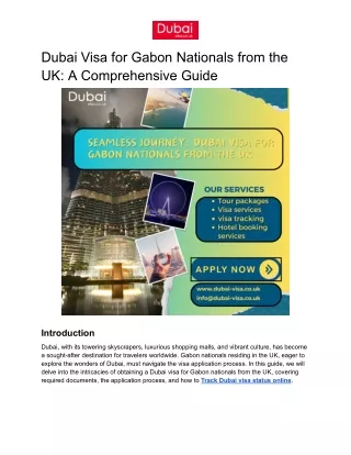 Dubai Visa for Gabon Nationals from the UK: A Comprehensive Guide