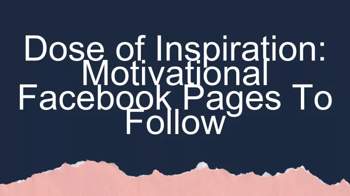 dose of inspiration motivational facebook pages