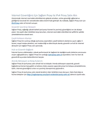 nternet g venli iniz in sa lam proxy ile ipv4