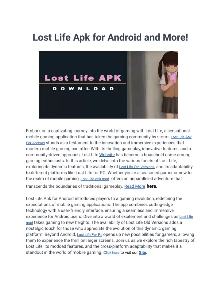 lost life apk for android and more