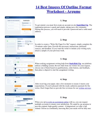 14 Best Images Of Outline Format Worksheet - Argume