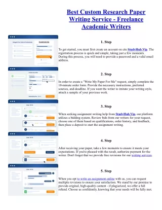 Best Custom Research Paper Writing Service - Freelance Academic Writers