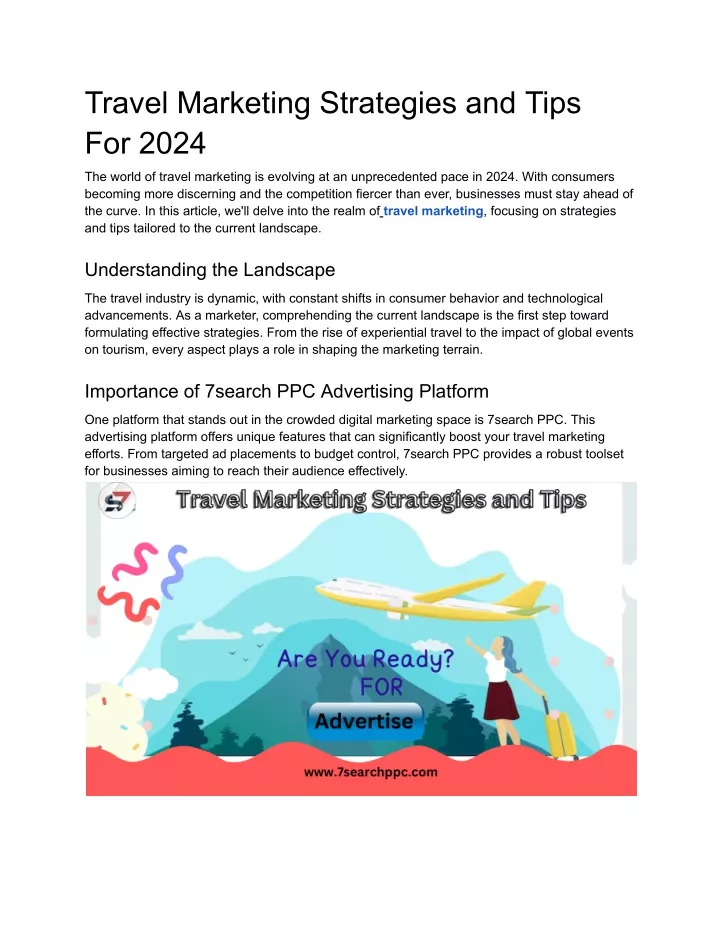 travel marketing strategies and tips for 2024