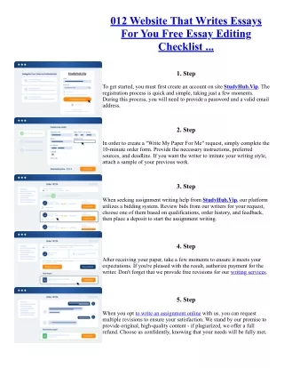 012 Website That Writes Essays For You Free Essay Editing Checklist ...