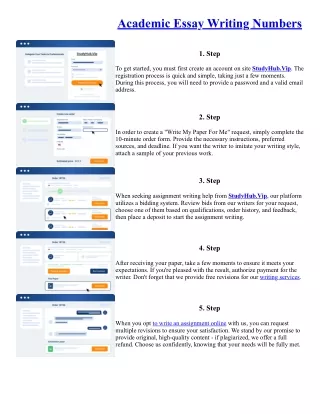 Academic Essay Writing Numbers