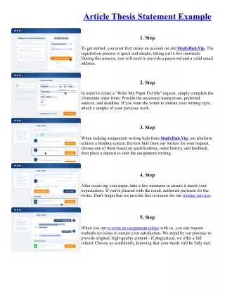 Article Thesis Statement Example
