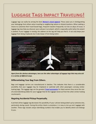 Enhance Travel Security: Luggage Tags Impact Traveling