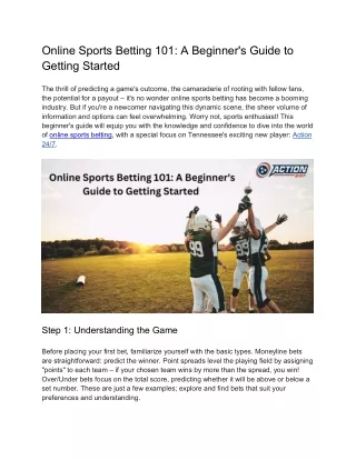 Online Sports Betting 101 A Beginner's Guide to Getting Started