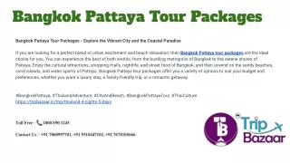 Bangkok Pattaya tour packages