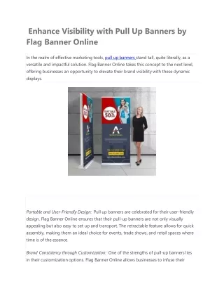 Enhance Visibility with Pull Up Banners by Flag Banner Online