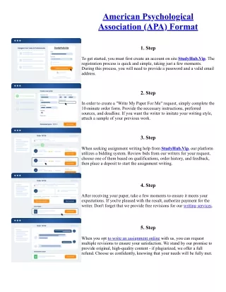 American Psychological Association (APA) Format