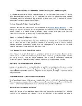 Contract Dispute Definition_ Understanding the Core Concepts