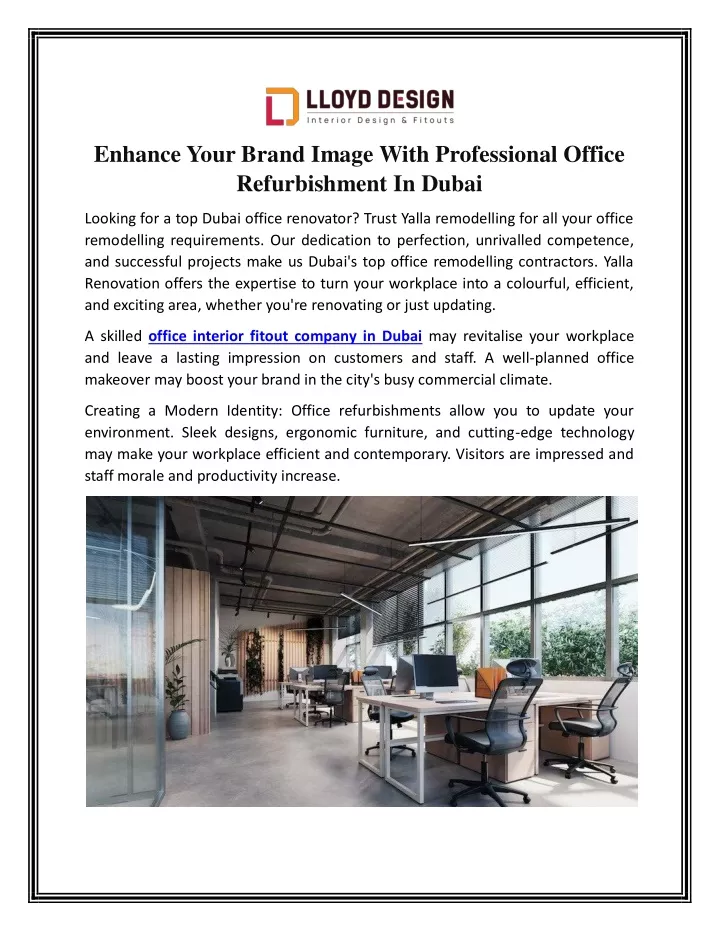 enhance your brand image with professional office