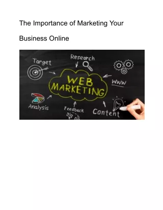 The Importance of Marketing Your Business Online