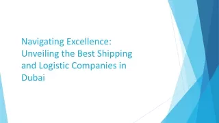 Navigating Excellence: Unveiling the Best Shipping and Logistic Companies in Dub