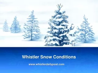 Latest Whistler Snow Conditions Report - www.whistlerdailypost.com