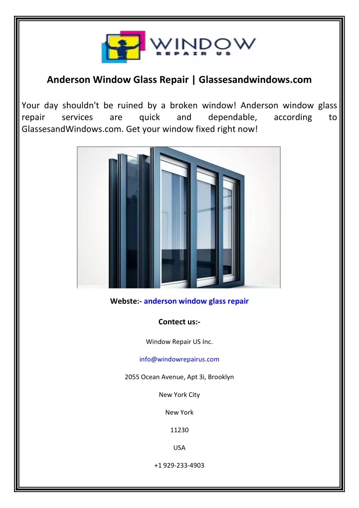 anderson window glass repair glassesandwindows com