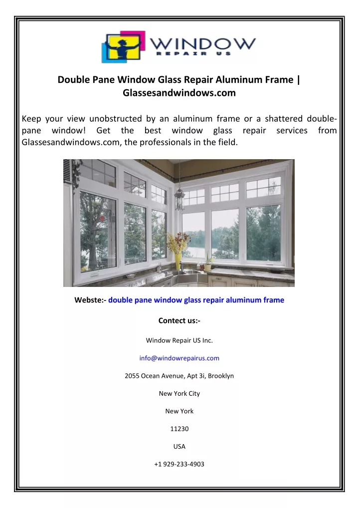 double pane window glass repair aluminum frame