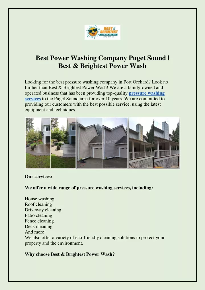 best power washing company puget sound best