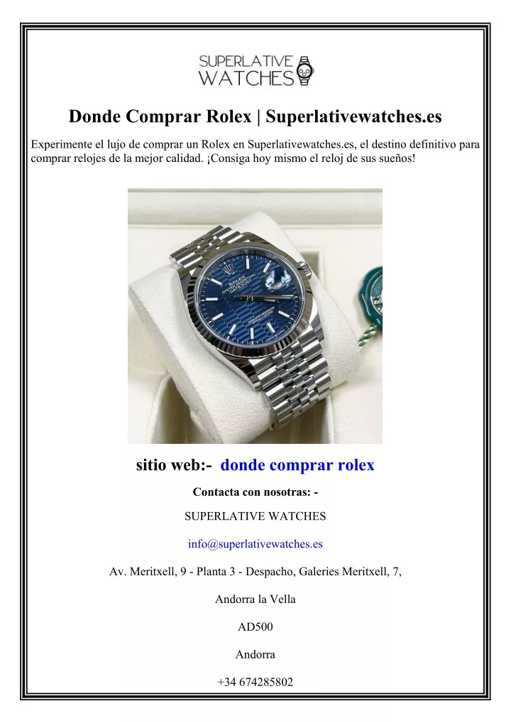 donde comprar rolex superlativewatches es