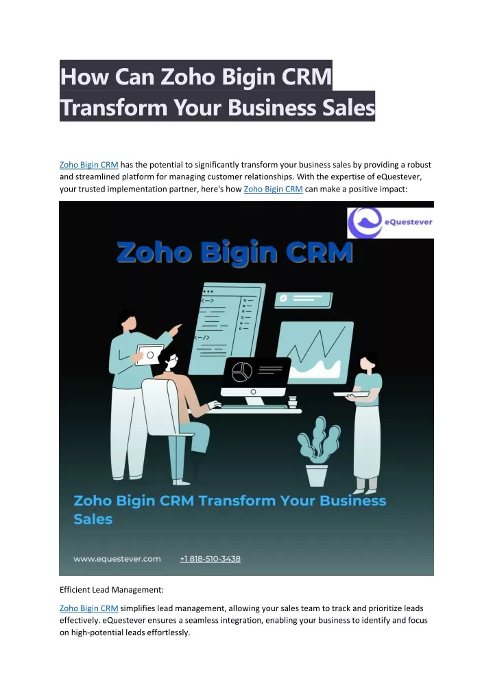 how can zoho bigin crm transform your business