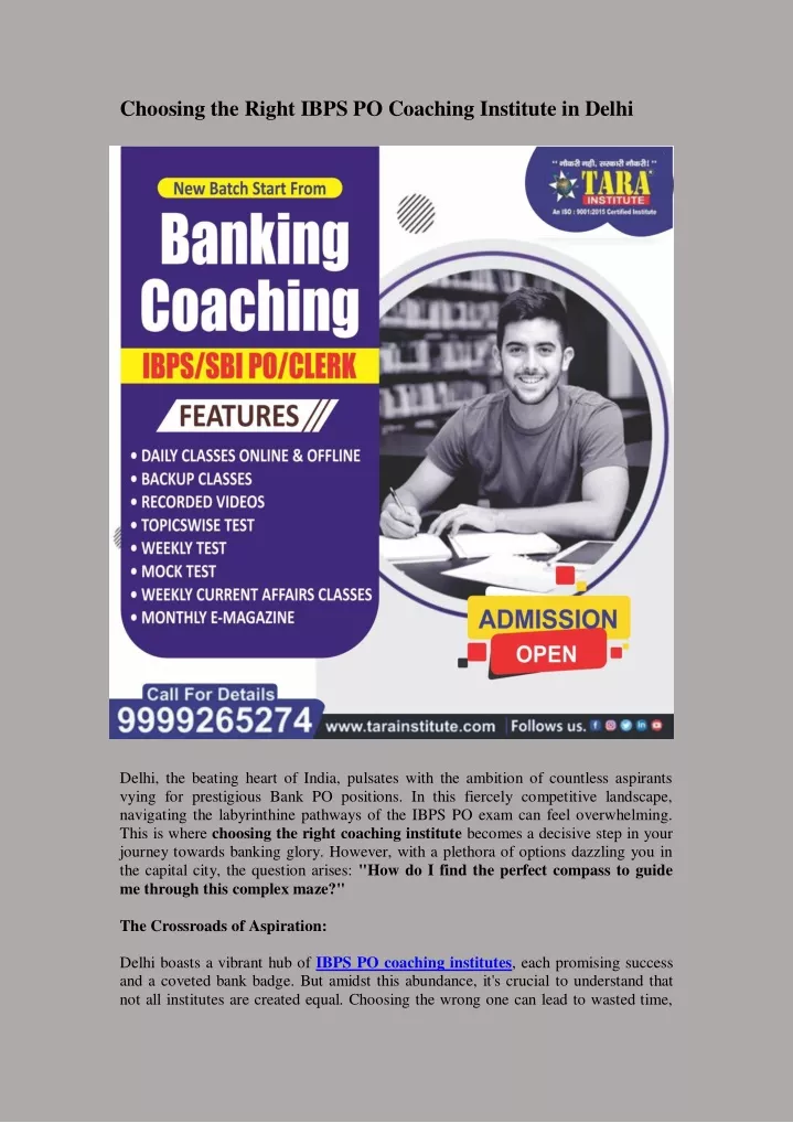 choosing the right ibps po coaching institute